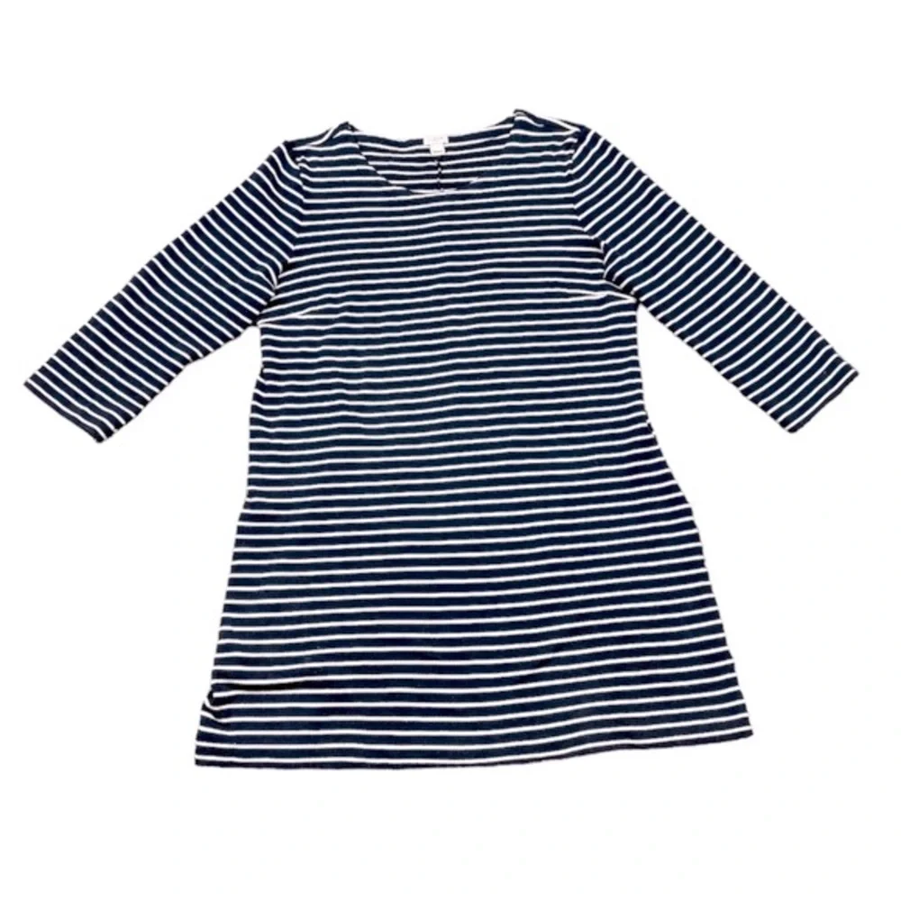 J. Crew Women’s Classic Nautical Striped Cotton Fit & Flare Dress Size Large